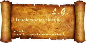 Lieszkovszky Gergő névjegykártya