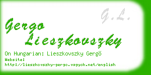 gergo lieszkovszky business card